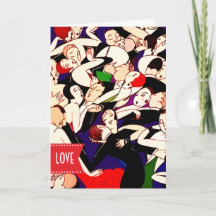 Gelukkig Valentijnsdag Art Deco Feestdagen Kaart