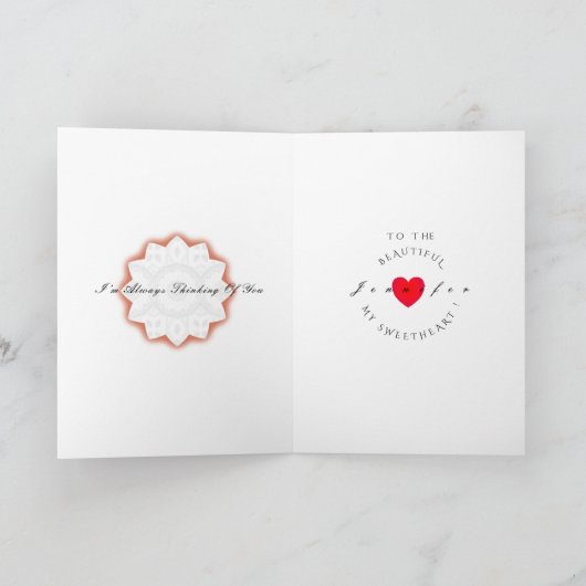 Gelukkig Valentijnsdag Art Deco Wenskaart Kaart (Binnen)