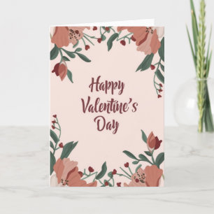 Gelukkig Valentijnsdag Bloemrijke Kerstkaart Feestdagen Kaart