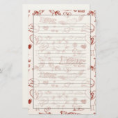 Gelukkig Valentijnsdag Briefpapier (Voorkant / Achterkant)