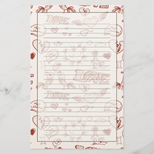 Gelukkig Valentijnsdag Briefpapier (Voorkant)
