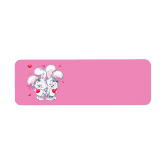 Gelukkig Valentijnsdag Bunnies Etiket (Voorkant)