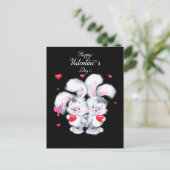 Gelukkig Valentijnsdag Bunnies Feestdagenkaart (Staand voorkant)
