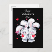 Gelukkig Valentijnsdag Bunnies Feestdagenkaart (Voorkant / Achterkant)
