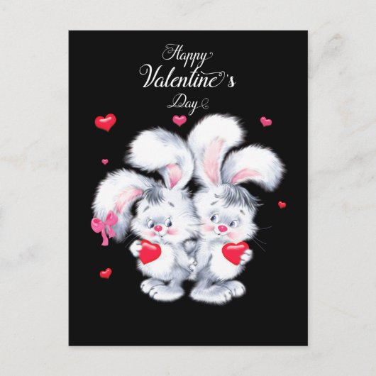 Gelukkig Valentijnsdag Bunnies Feestdagenkaart (Voorkant)