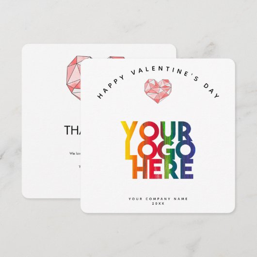 Gelukkig Valentijnsdag Business Logo Hartelijk dan (Voorkant / Achterkant)