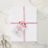 Gelukkig Valentijnsdag Cadeaubijschrift, Rode & Ro Cadeaulabel (Met Touw)