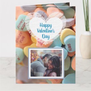 Gelukkig Valentijnsdag Candy Hearts Fotokaart Kaart