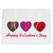 Gelukkig Valentijnsdag Chocolade Hearts Gift Bag Large Cadeautasje (Voorkant)