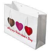 Gelukkig Valentijnsdag Chocolade Hearts Gift Bag Large Cadeautasje (Voorkant Gekanteld)