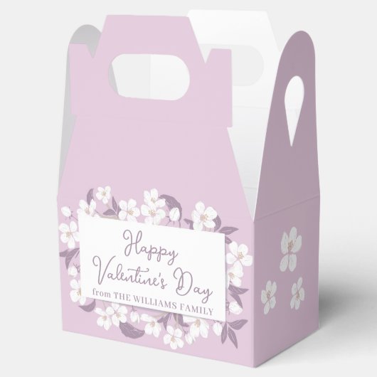 Gelukkig Valentijnsdag Custom Pink Floral Party Bedankdoosjes (Geopend)