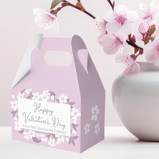 Gelukkig Valentijnsdag Custom Pink Floral Party Bedankdoosjes