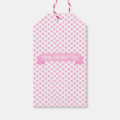 Gelukkig Valentijnsdag | Cute Pink Hearts Pattern Cadeaulabel (Voorkant)