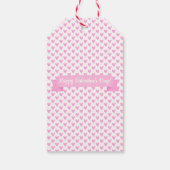 Gelukkig Valentijnsdag | Cute Pink Hearts Pattern Cadeaulabel (Achterkant)