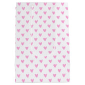 Gelukkig Valentijnsdag | Cute Pink Hearts Pattern Medium Cadeauzakje (Achterkant)