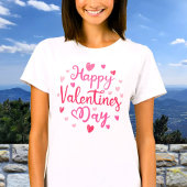 Gelukkig Valentijnsdag Cute Pink Hearts T-shirt