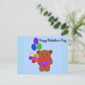 Gelukkig Valentijnsdag Cute Teddy Bear #4 Briefkaa Briefkaart (Staand voorkant)