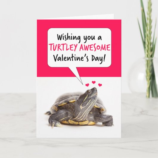 Gelukkig Valentijnsdag Cute Turtle Humor Feestdagen Kaart (Voorkant)