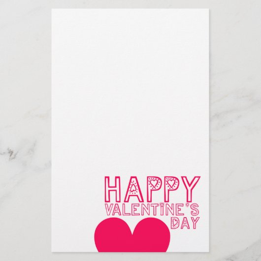 Gelukkig Valentijnsdag Cute typografie Stationery Briefpapier (Voorkant)