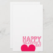 Gelukkig Valentijnsdag Cute typografie Stationery Briefpapier (Voorkant / Achterkant)