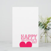 Gelukkig Valentijnsdag Cute typografie Stationery Briefpapier (Staand voorkant)