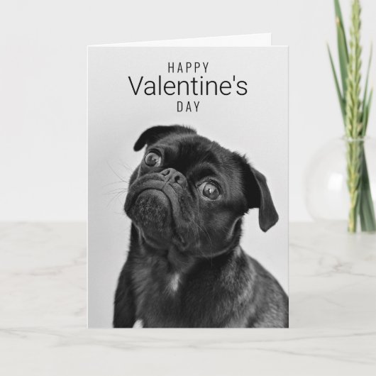 Gelukkig Valentijnsdag | Dog Face | Jouw namen toe Bedankkaart (Voorkant)