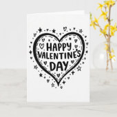 Gelukkig Valentijnsdag Doodle Hart Kaart (Gele Bloem)
