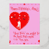 Gelukkig Valentijnsdag-echte liefde Folie Uitnodiging (Voorkant)