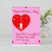 Gelukkig Valentijnsdag-echte liefde Folie Uitnodiging (Staand Voorkant)