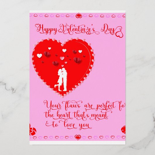 Gelukkig Valentijnsdag-echte liefde Folie Uitnodiging (Achterkant)