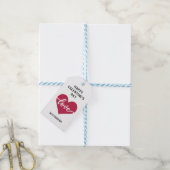 Gelukkig Valentijnsdag eenvoudige magenta hartlief Cadeaulabel (Met Touw)