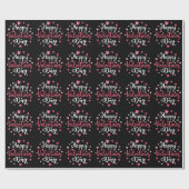 Gelukkig Valentijnsdag Elegant Script Pink Hearts Cadeaupapier (Vlak)