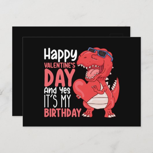 Gelukkig Valentijnsdag en ja, het is mijn verjaard Briefkaart (Voorkant / Achterkant)