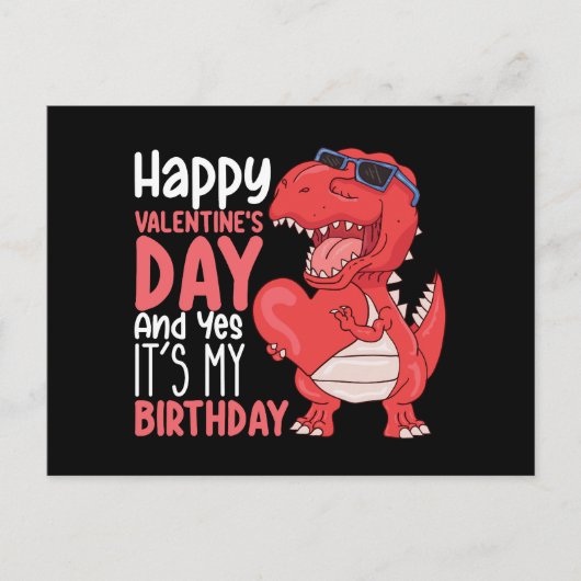 Gelukkig Valentijnsdag en ja, het is mijn verjaard Briefkaart (Voorkant)