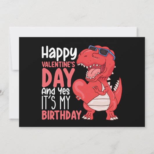 Gelukkig Valentijnsdag en ja, het is mijn verjaard Kaart (Voorkant)