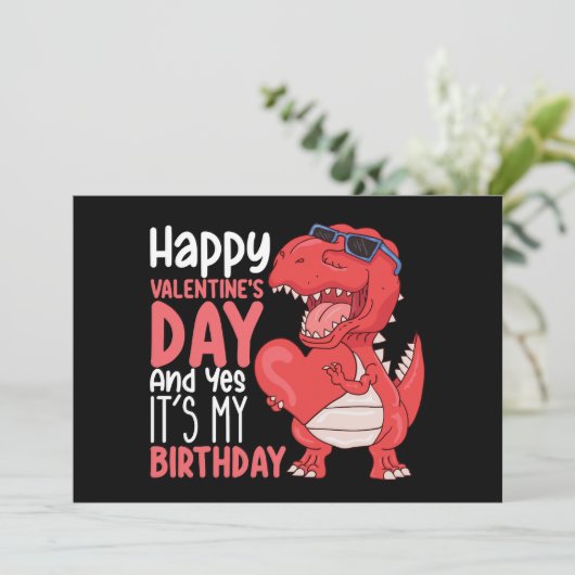 Gelukkig Valentijnsdag en ja, het is mijn verjaard Kaart (Staand voorkant)