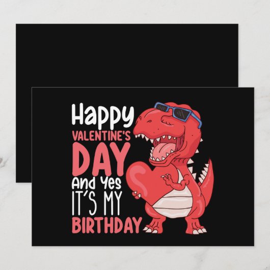 Gelukkig Valentijnsdag en ja, het is mijn verjaard Kaart (Voorkant / Achterkant)