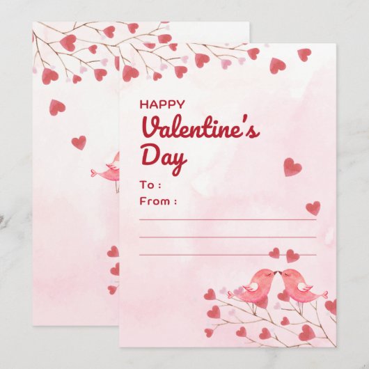 gelukkig - valentijnsdag feestdagenkaart (Voorkant / Achterkant)