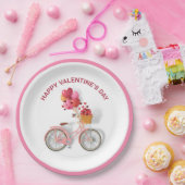 Gelukkig Valentijnsdag | Fietsen en ballonnen Papieren Bordje (Feest)