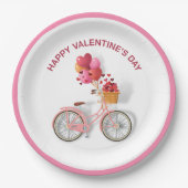Gelukkig Valentijnsdag | Fietsen en ballonnen Papieren Bordje (Voorkant)