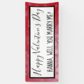 Gelukkig Valentijnsdag | Gepersonaliseerd voorstel Spandoek (Verticaal)