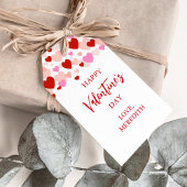 Gelukkig Valentijnsdag Gift Label, rood en roze ha Cadeaulabel