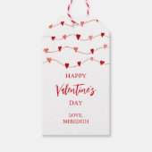 Gelukkig Valentijnsdag Gift Tag, Hartkoord Cadeaulabel (Voorkant)