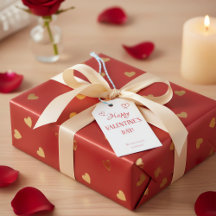 Gelukkig Valentijnsdag Gift Tag met Elegant Ontwer