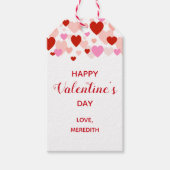 Gelukkig Valentijnsdag Gift Tag, Rode & Roze Harte Cadeaulabel (Voorkant)
