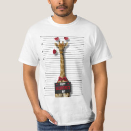 Gelukkig Valentijnsdag Giraffe Funny Mugshot T-shirt