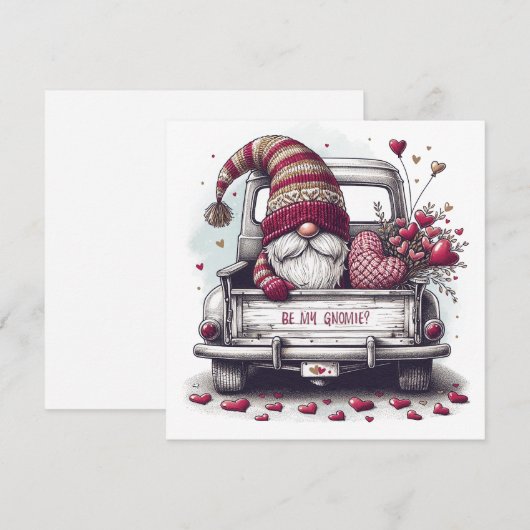 Gelukkig Valentijnsdag Gnome Feestdagenkaart (Voorkant / Achterkant)