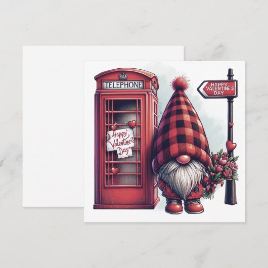 Gelukkig Valentijnsdag Gnome Feestdagenkaart (Voorkant / Achterkant)