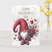 Gelukkig Valentijnsdag Gnome Kaart (Gele Bloem)