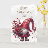 Gelukkig Valentijnsdag Gnome Kaart (Gele Bloem)